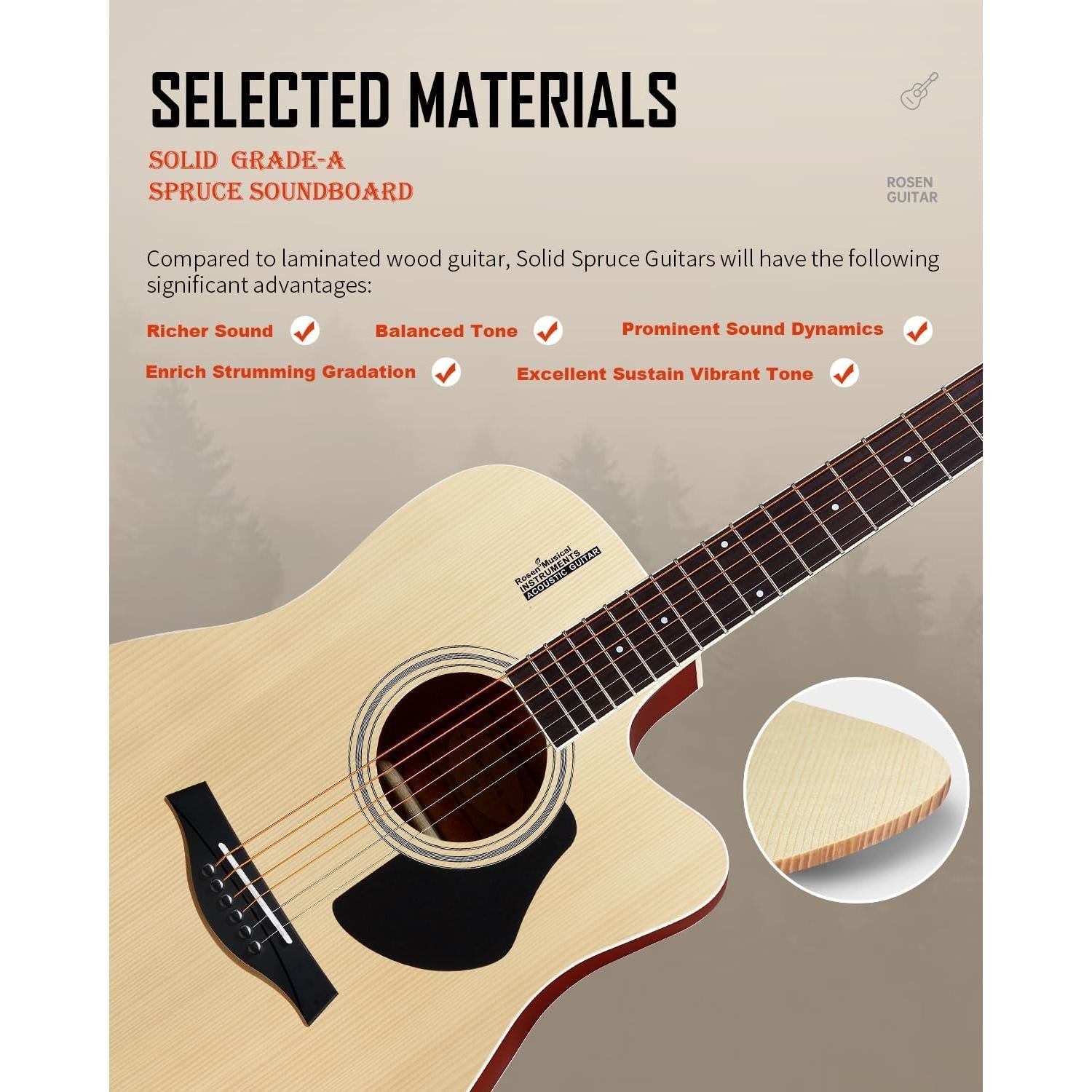 Đàn Guitar Acoustic Rosen G12A - Neo Series - Việt Music