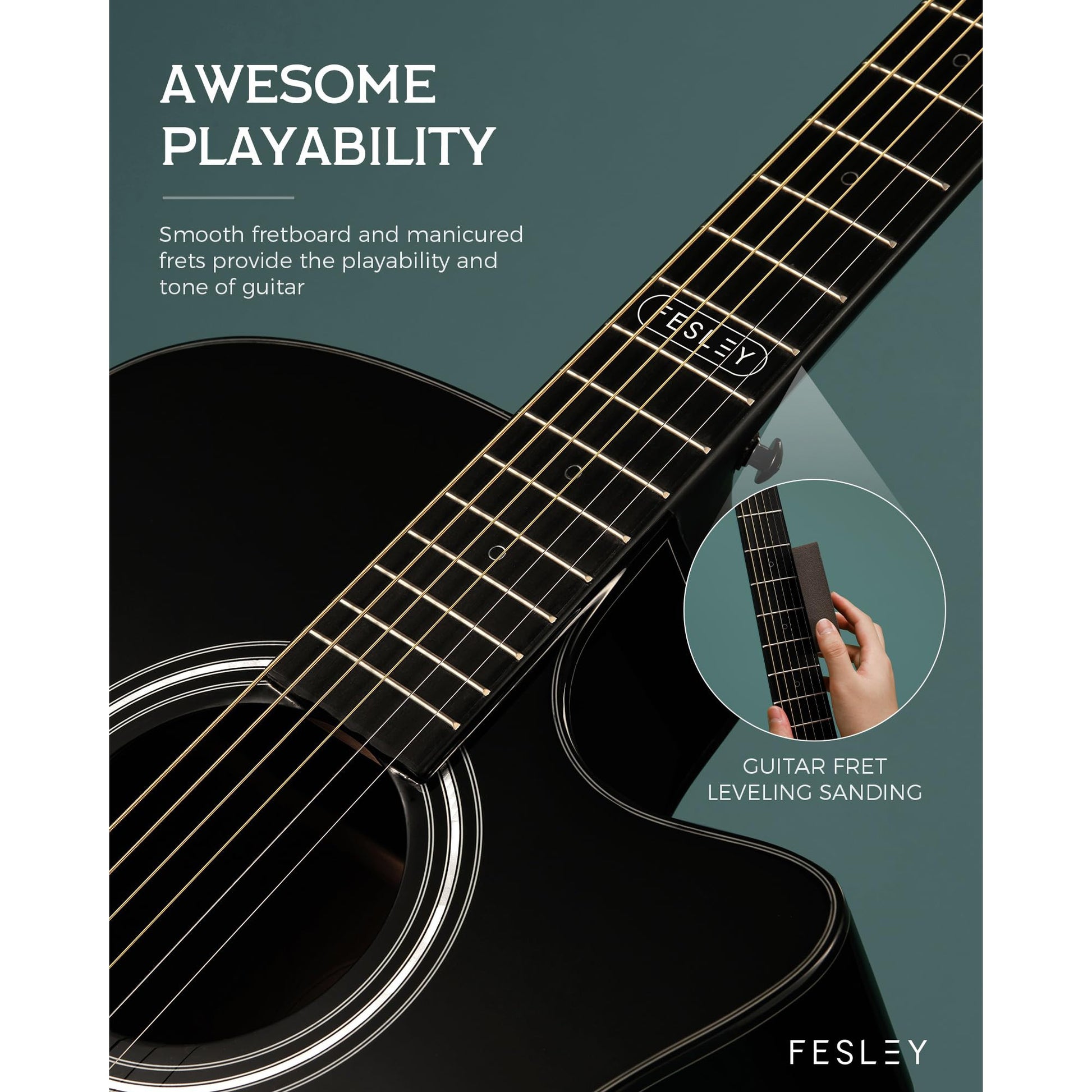 Đàn Guitar Acoustic Fesley FF60 - Việt Music