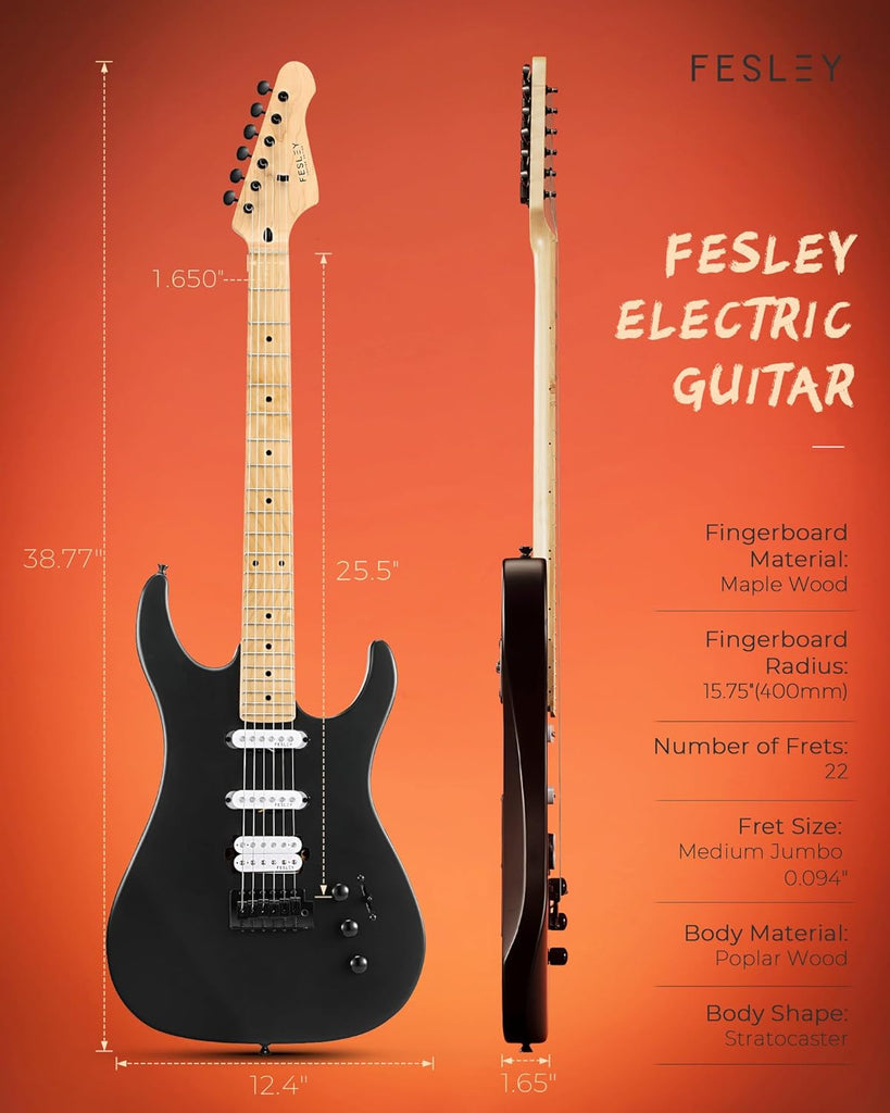 Đàn Guitar Điện Fesley FST350M HSS, Maple Fingerboard