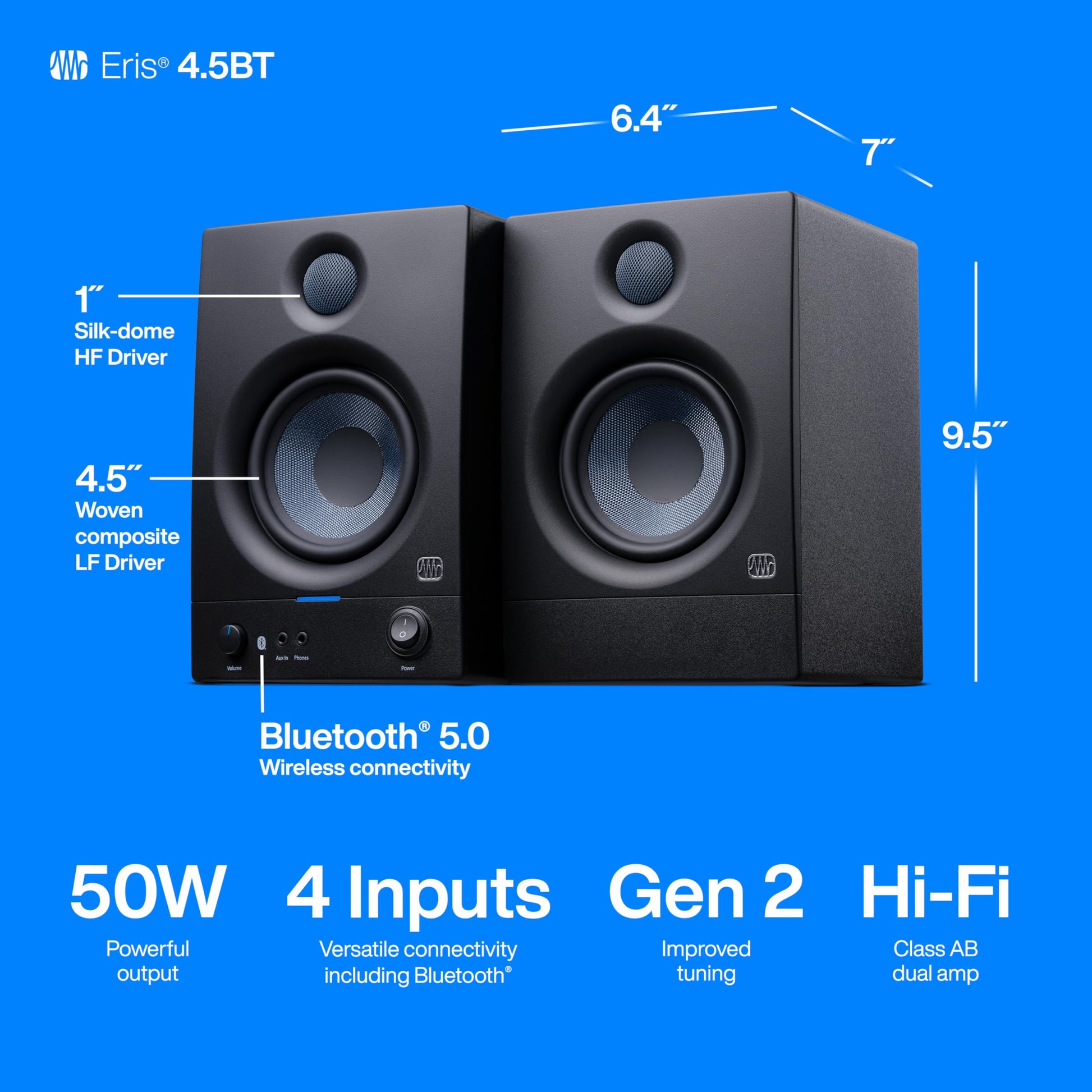 Loa Kiểm Âm PreSonus Eris 4.5 BT Gen 2 (Cặp) - Việt Music