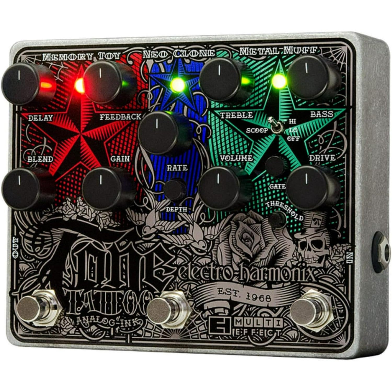 Pedal Guitar Electro-Harmonix Tone Tattoo - Analog Delay / Chorus / Distortion Multi-Effect - Việt Music