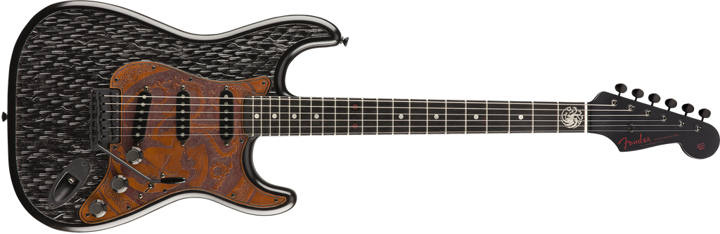 Đàn Guitar Điện Fender Custom Shop Game Of Thrones House Targaryen Stratocaster SSS, Dragonglass Black