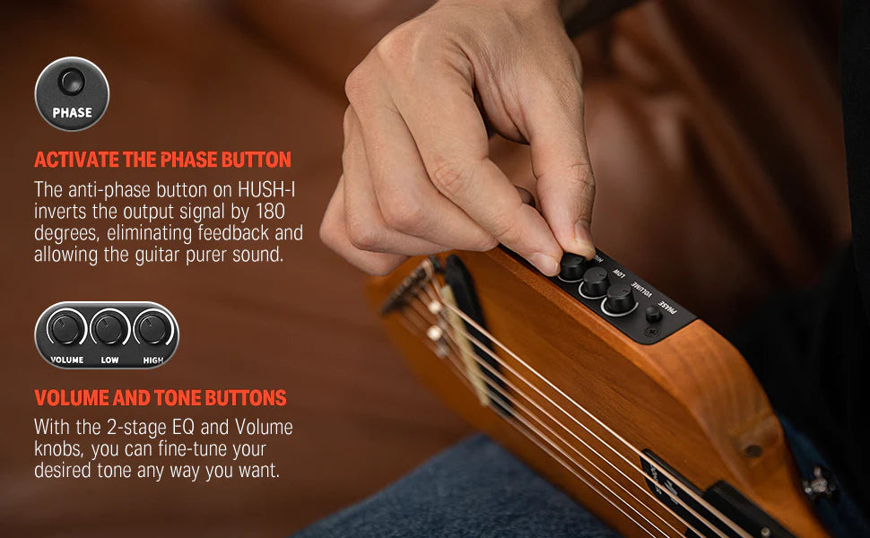 Đàn Guitar Silent Acoustic Donner HUSH-I Maple