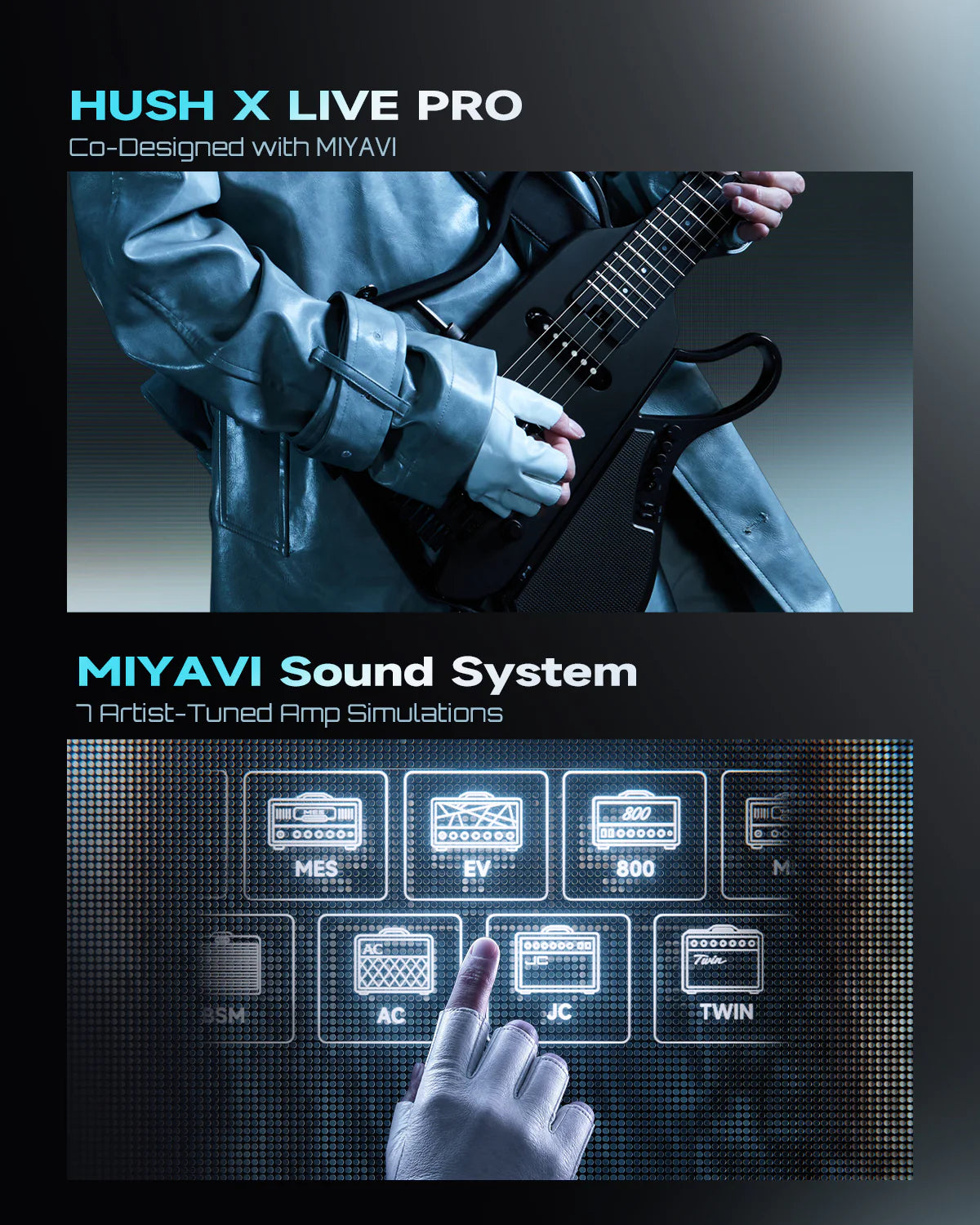 Đàn Guitar Điện Donner HUSH-X Live Pro x MIYAVI - Việt Music