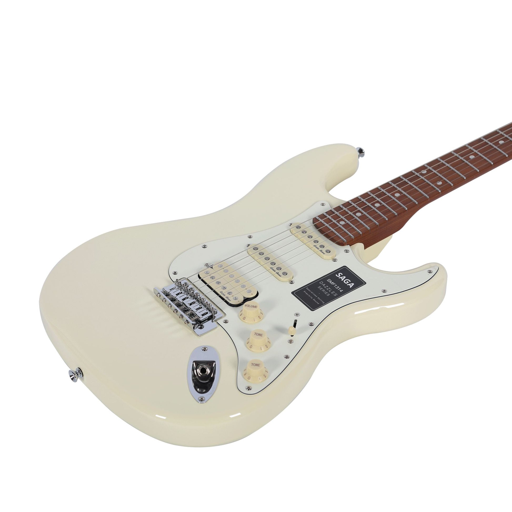 Đàn Guitar Điện Saga SMF1314 Stratocaster HSS, Maple Fingerboard, White - Việt Music