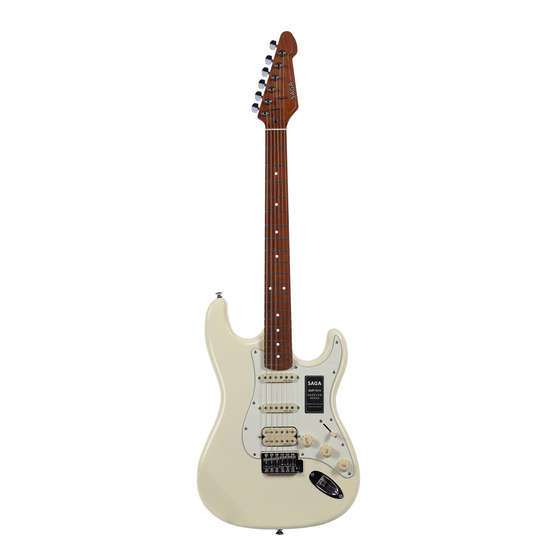 Đàn Guitar Điện Saga SMF1314 Stratocaster HSS, Maple Fingerboard, White - Việt Music