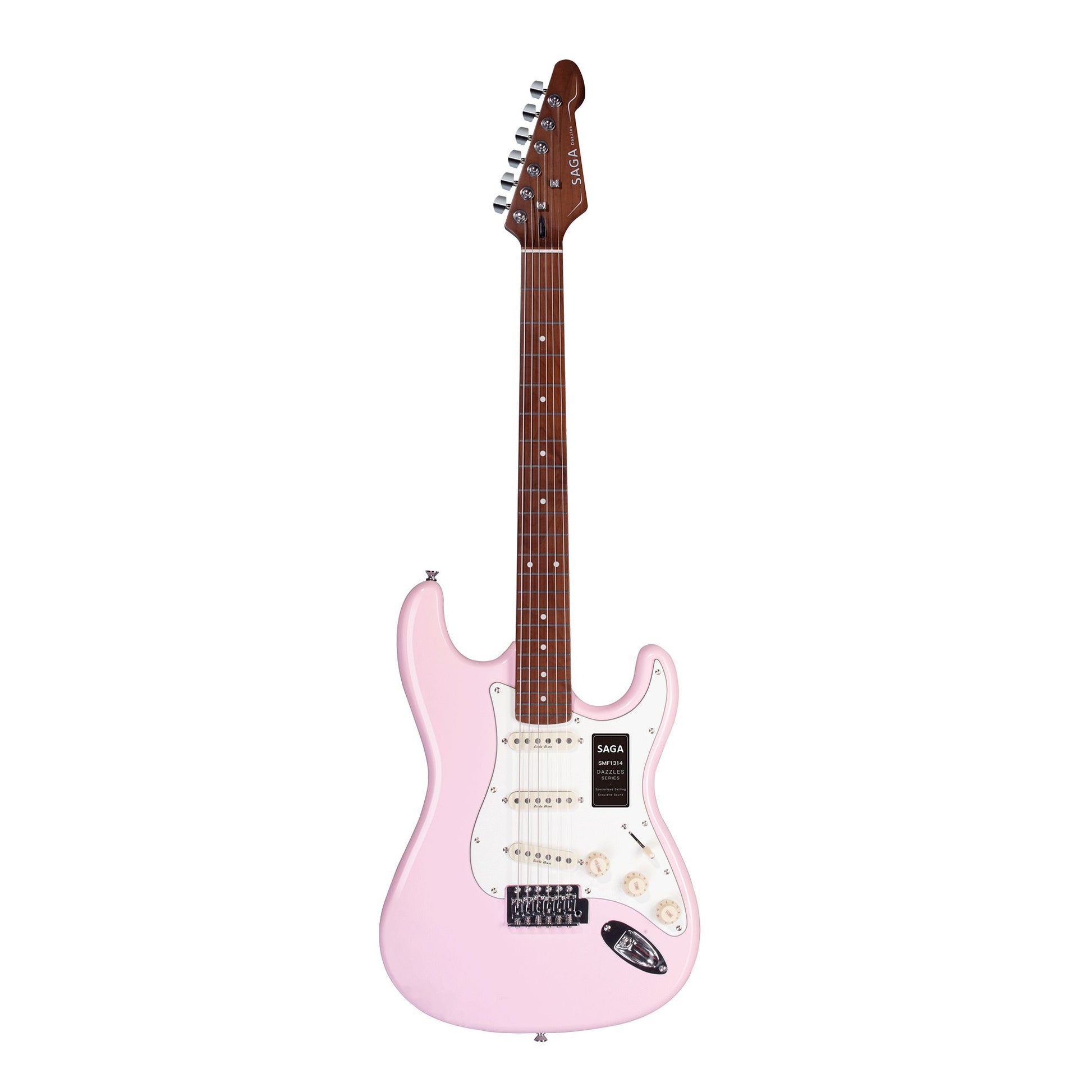 Đàn Guitar Điện Saga SMF1314 Stratocaster SSS, Maple Fingerboard, Pink - Việt Music