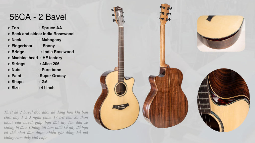 Đàn Guitar Acoustic Asolid 56CA 2 Bavel