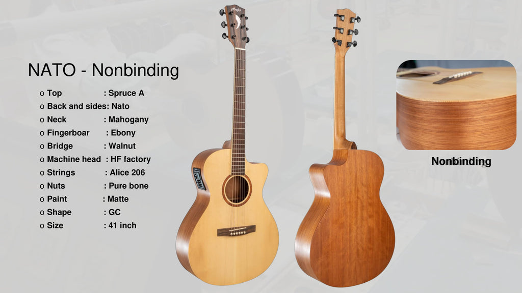 Đàn Guitar Acoustic Asolid NATO EQ Nonbinding