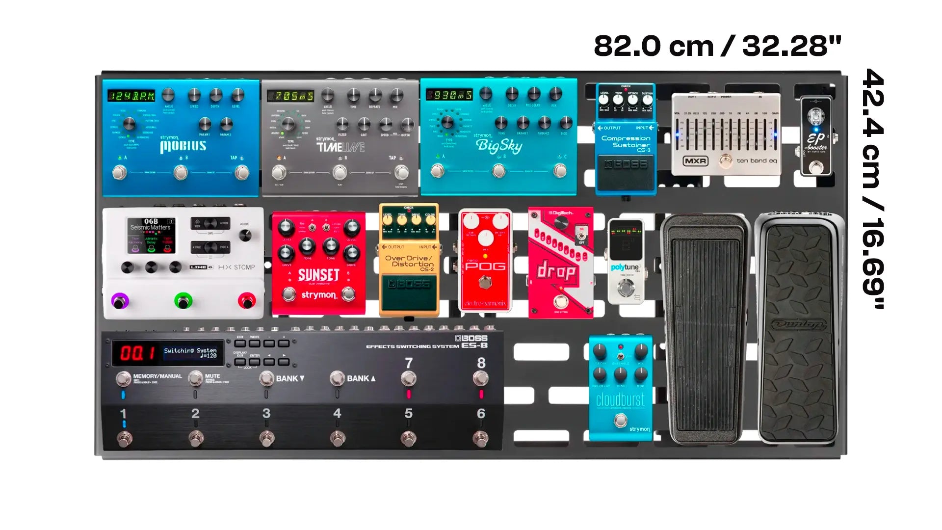 Pedalboard RockBoard by Warwick CINQUE 5.3 w/ Flight Case, 81 x 41.6 cm - Việt Music