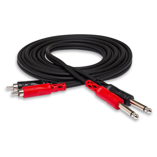 Dây Cáp Kết Nối Hosa Stereo Interconnect, Dual 1/4-inch TS Male to Dual RCA Male - Việt Music