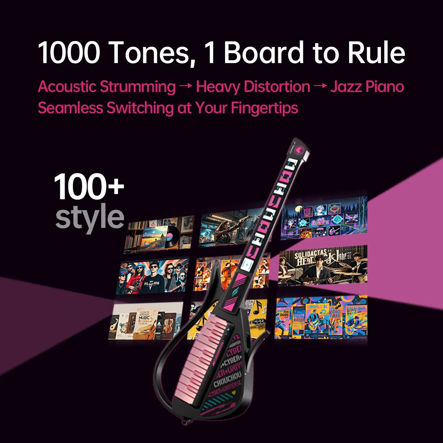 Đàn Guitar Enya Cyber-G Keyboard, Chou Chou - Automatic Stringless Guitar - Việt Music