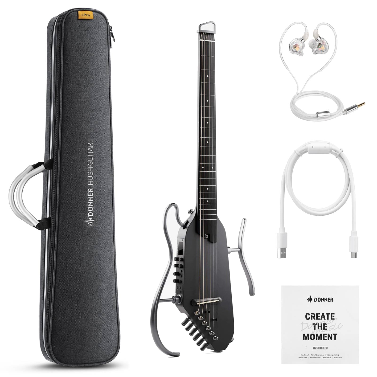 Đàn Guitar Silent Acoustic Donner HUSH-I Pro - Việt Music