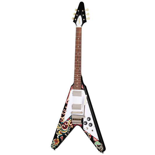 Đàn Guitar Điện Epiphone Jimi Hendrix Love Drops Flying V HH, Laurel Fingerboar, Ebony - Việt Music