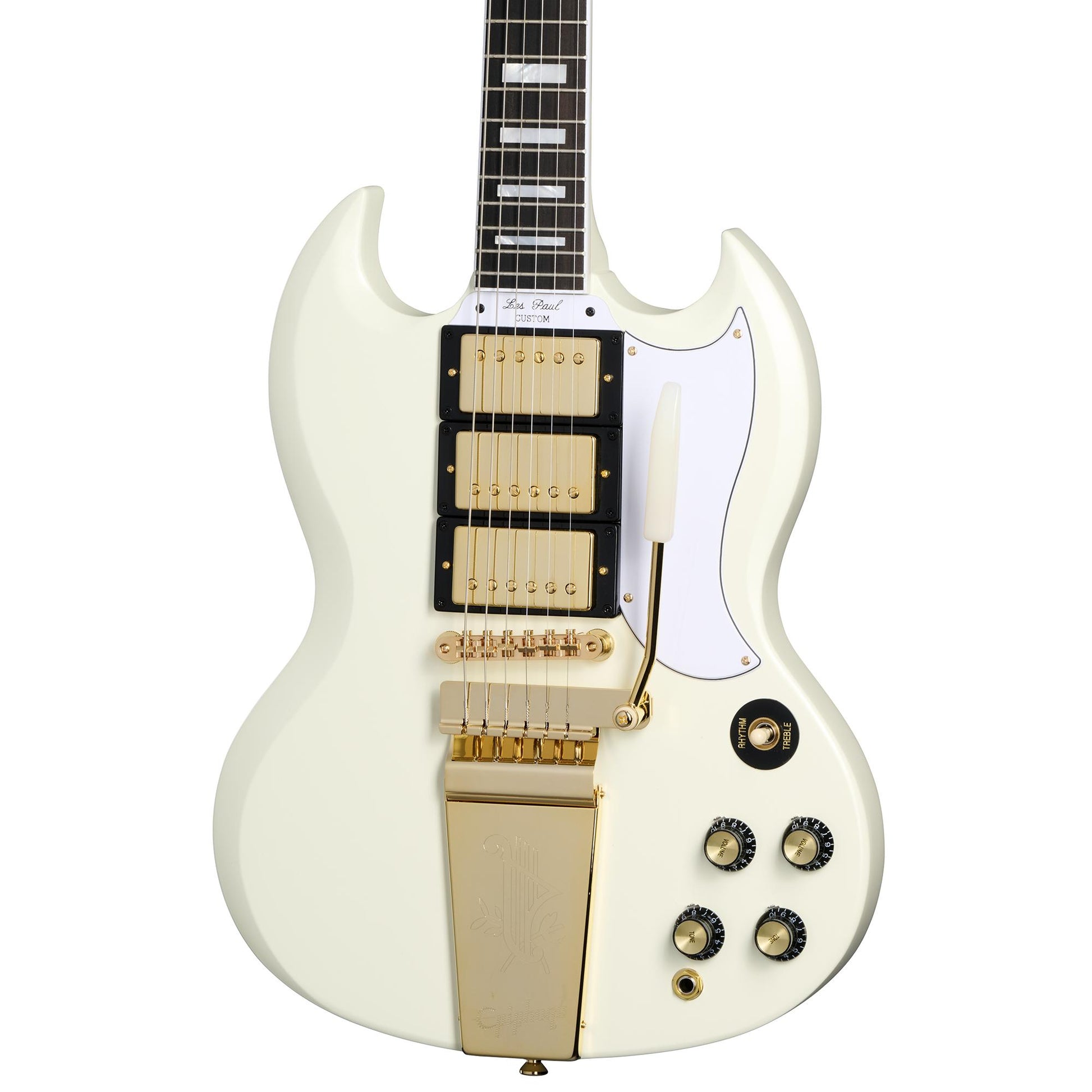 Đàn Guitar Điện Epiphone Inspired by Gibson Custom 1963 Les Paul SG Custom HHH, Ebony Fingerboard, Classic White - Việt Music