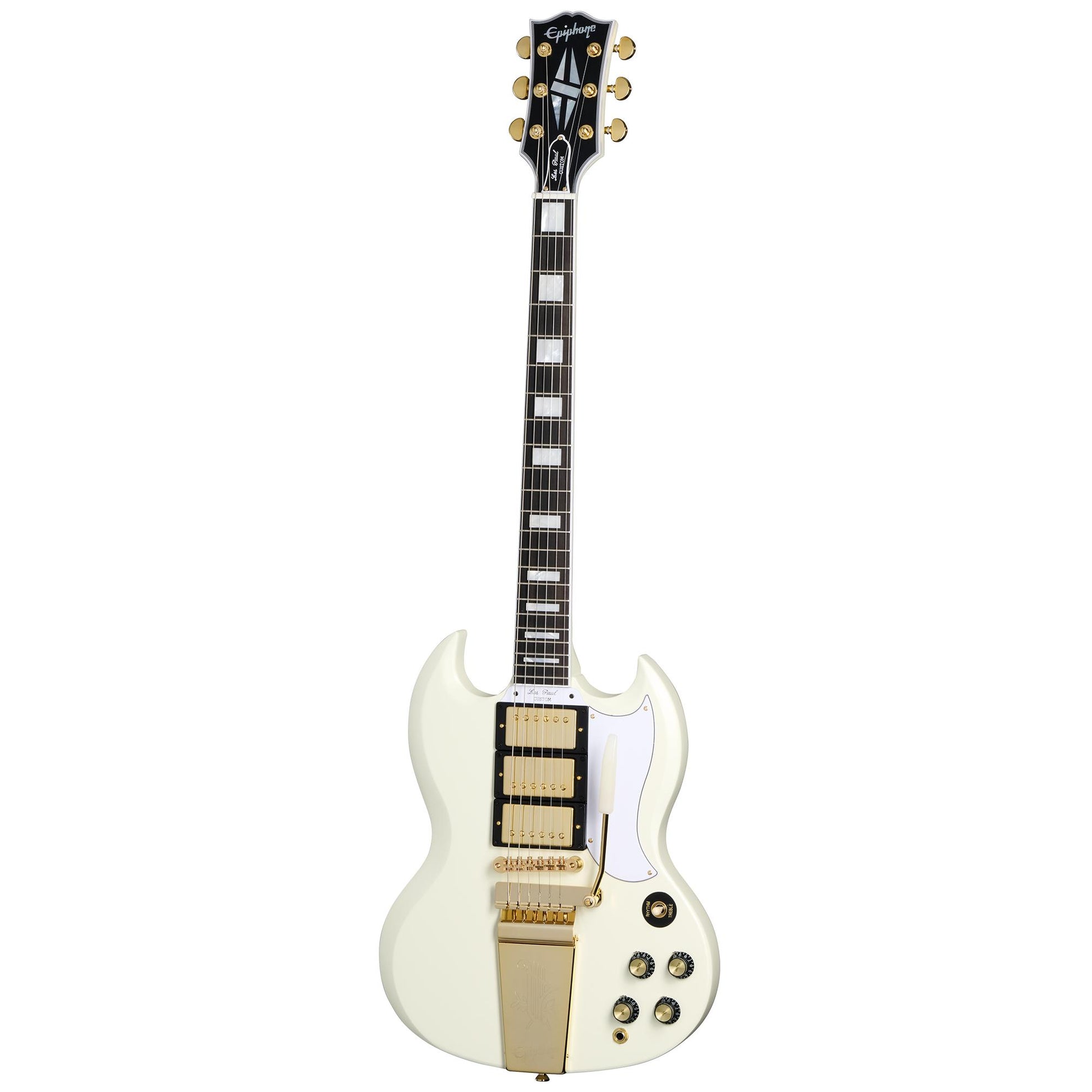 Đàn Guitar Điện Epiphone Inspired by Gibson Custom 1963 Les Paul SG Custom HHH, Ebony Fingerboard, Classic White - Việt Music