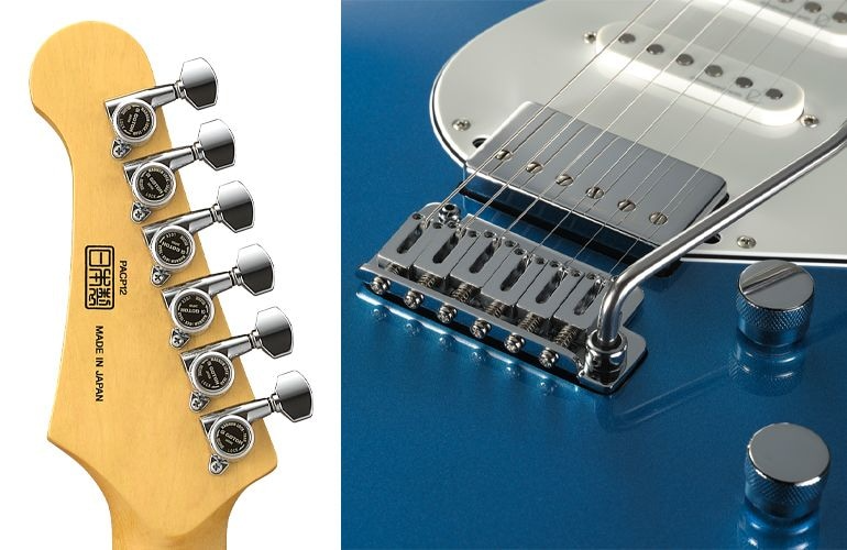 Bộ khóa Locking Tuners và cầu tremolo.