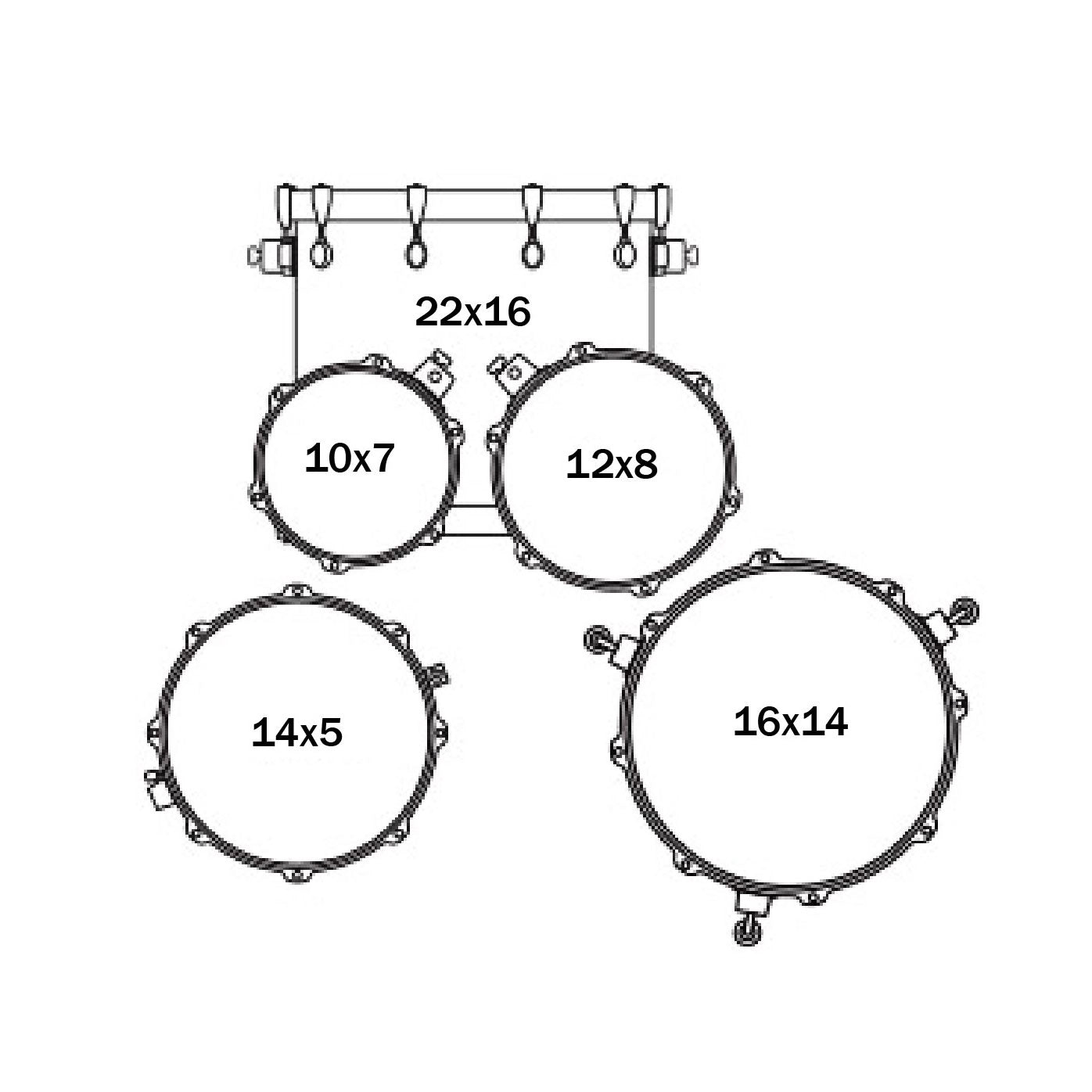 Trống Cơ Mapex Comet CM5295FTC (22/10-12/14/16 + Hardware + Cymbal) - Việt Music