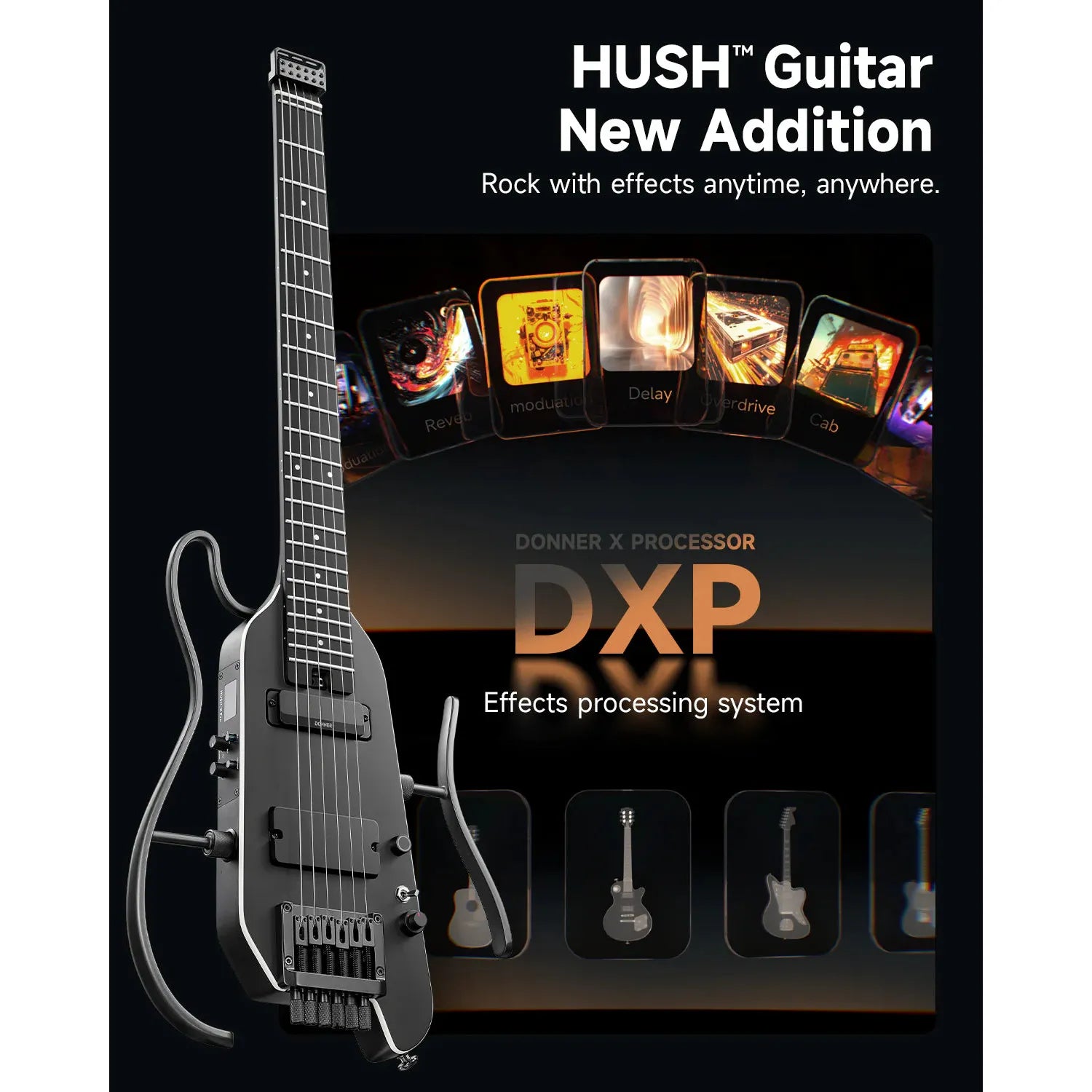 Đàn Guitar Điện Donner HUSH-X Pro - Việt Music