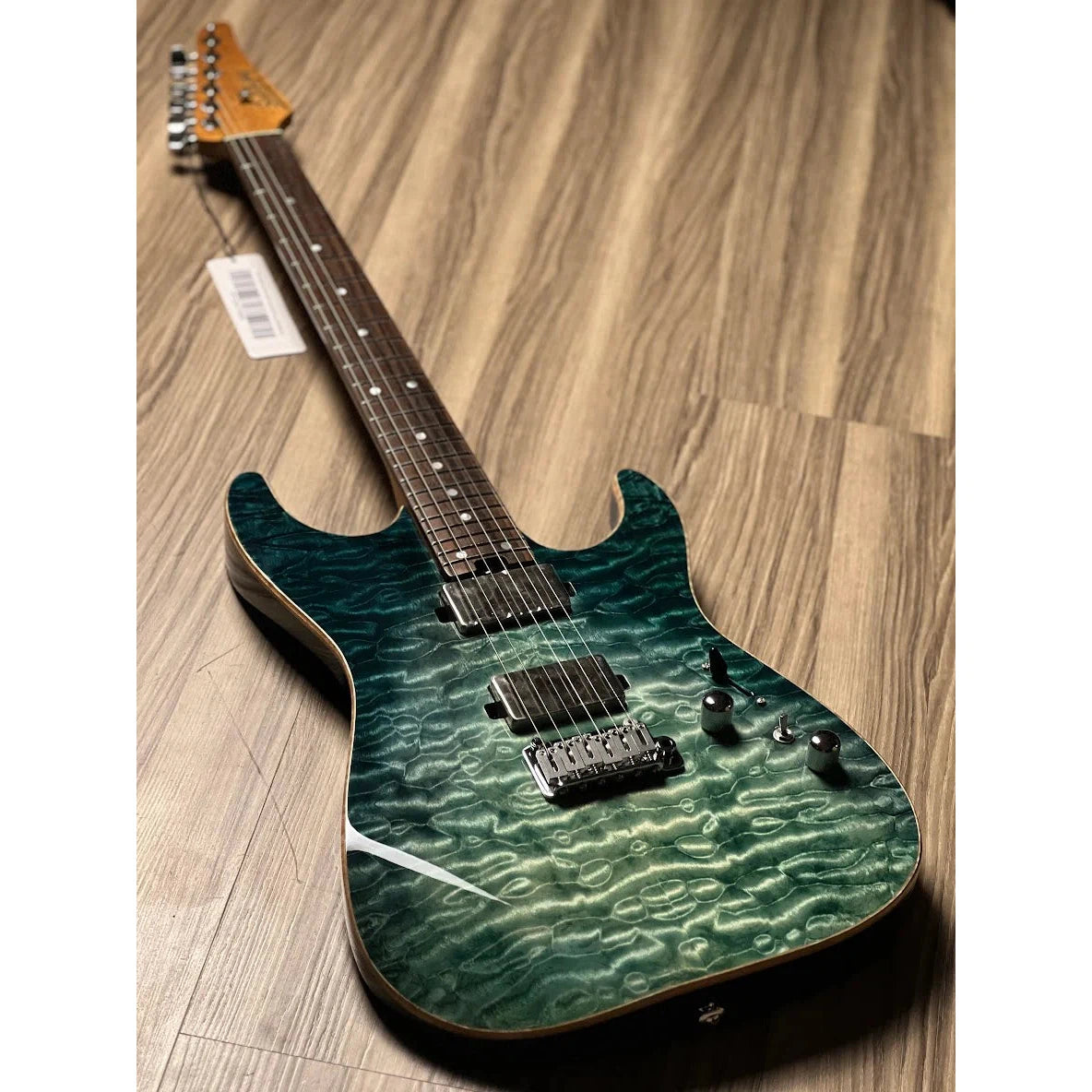 Đàn Guitar Điện Soloking MS-1 Custom 24 Quilt HH, Rosewood Fingerboard, Turquoise Wakesurf Jescar - Việt Music