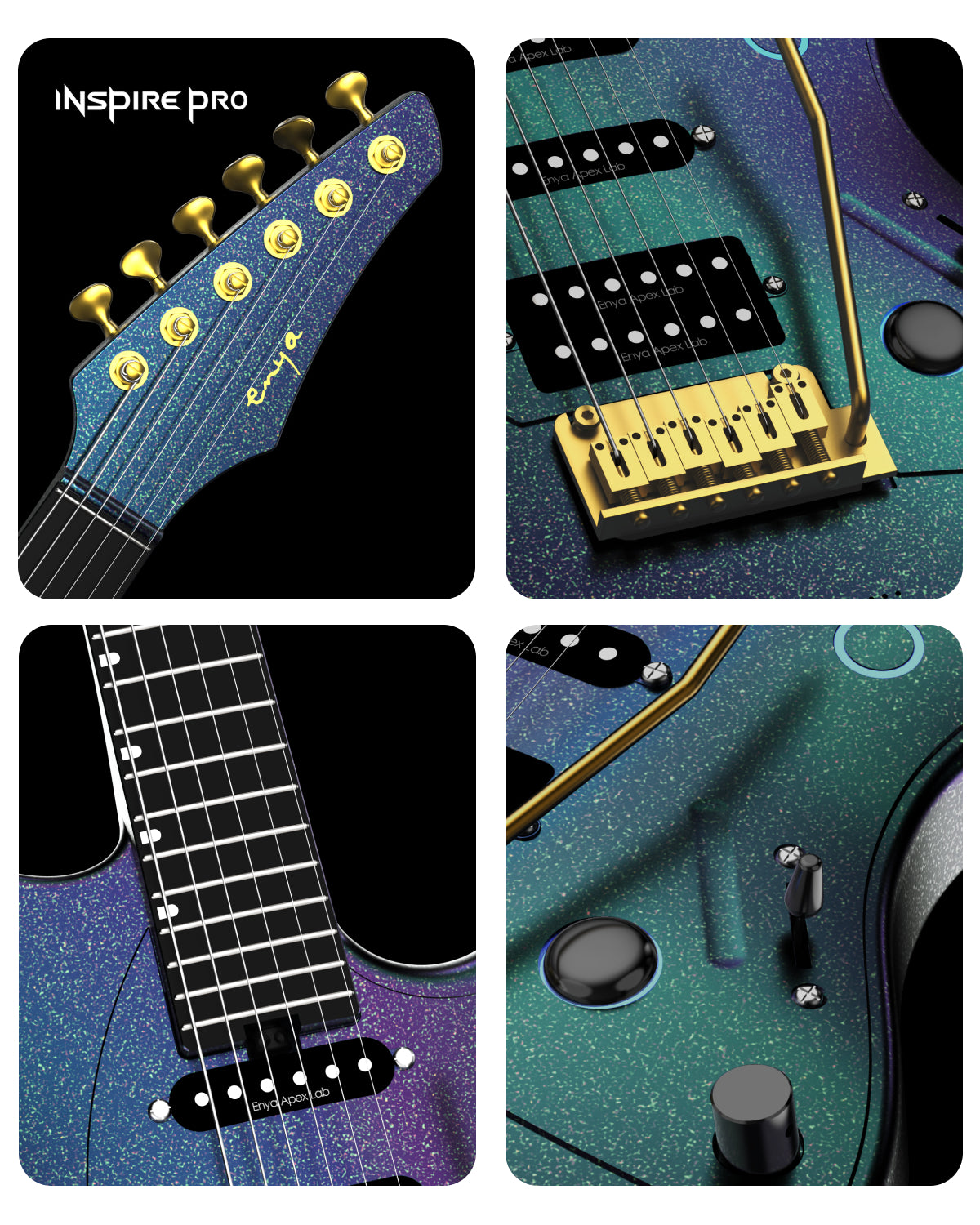 Đàn Guitar Điện Enya Inspire Pro AL - Apex Lab HSS, Carbon Fingerboard - Việt Music