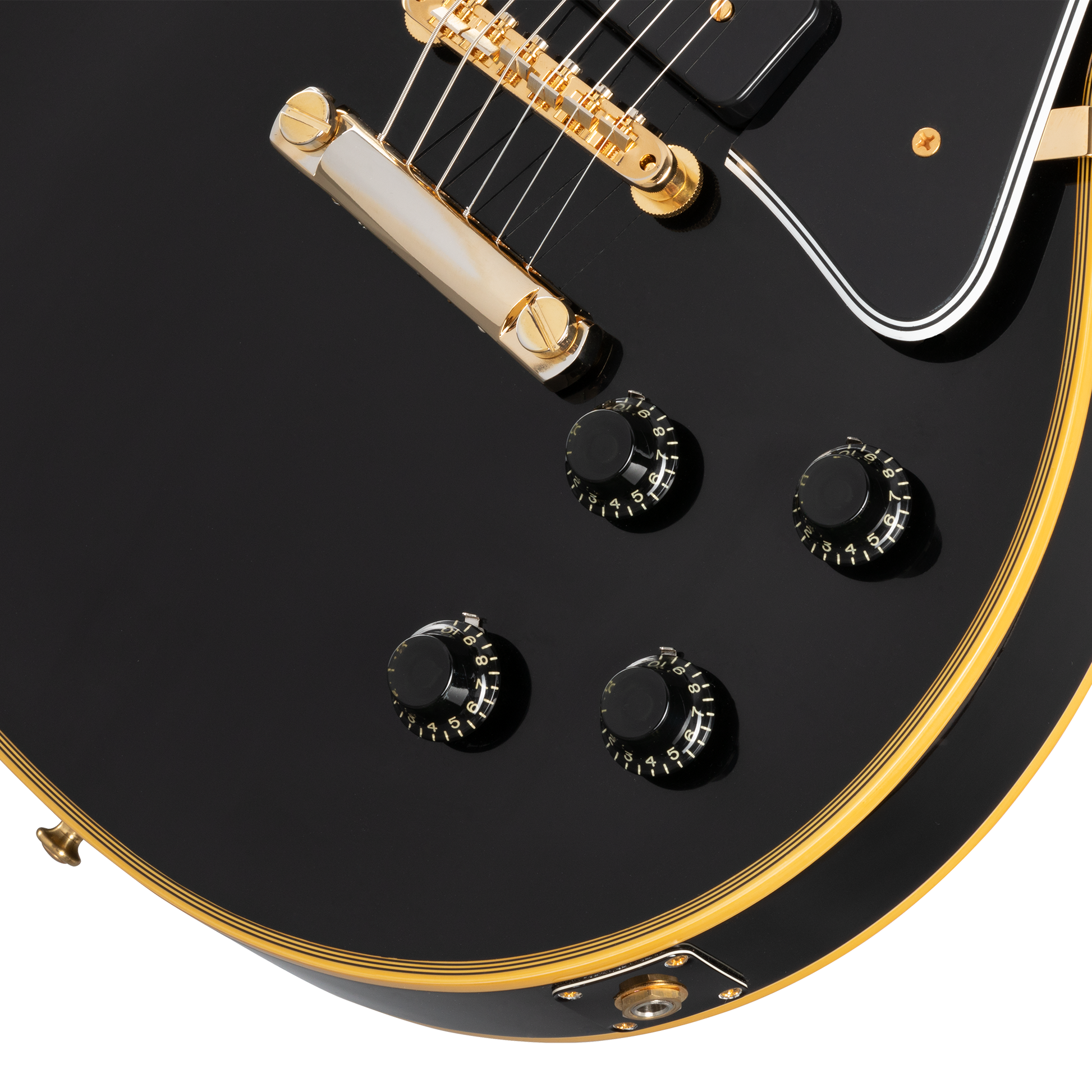 Đàn Guitar Điện Gibson Custom 1954 Les Paul Custom Staple Pickup Reissue VOS SS, Ebony Fingerboard, Ebony - Việt Music