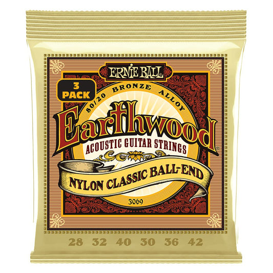 Dây Đàn Guitar Classic Ernie Ball P02069 Ernie Ball Earthwood 80/20 Bronze, 3pc - Việt Music