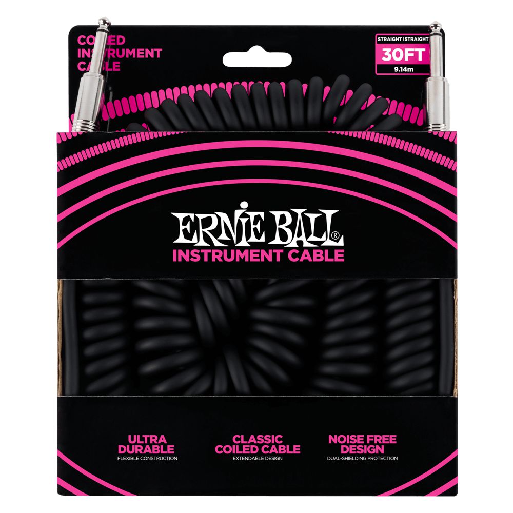 Dây Cáp Kết Nối Ernie Ball Coiled Instrument Cable Straight To Straight - 30FT - Việt Music