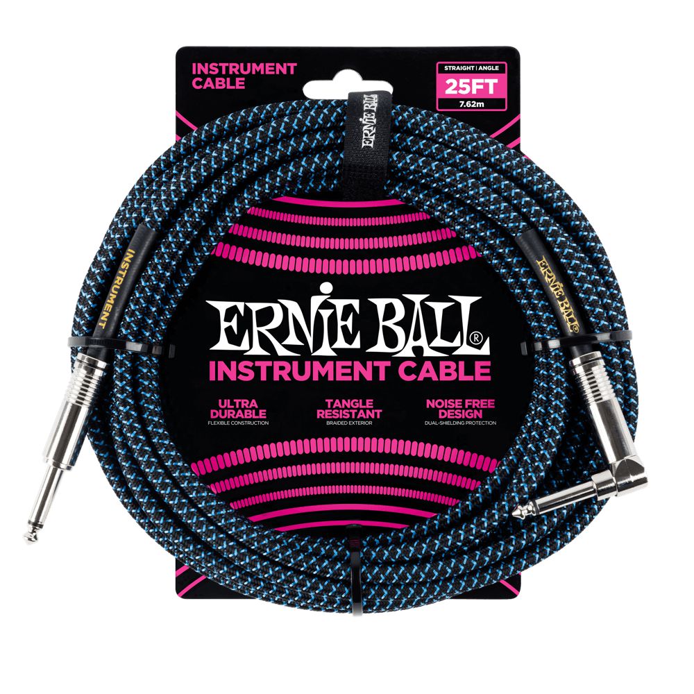 Dây Cáp Kết Nối Ernie Ball Braided Instrument Cable Straight To Straight - 25FT - Việt Music