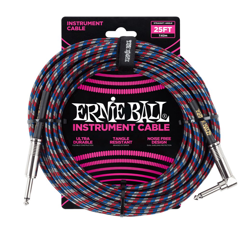 Dây Cáp Kết Nối Ernie Ball Braided Instrument Cable Straight To Straight - 25FT - Việt Music