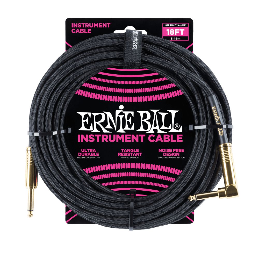 Dây Cáp Kết Nối Ernie Ball Braided Instrument Cable Straight To Straight - 18FT - Việt Music