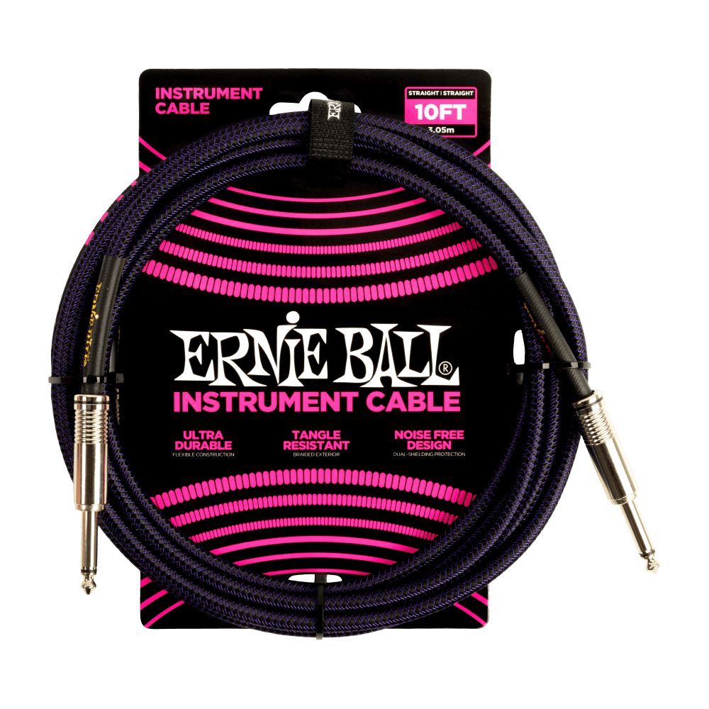 Dây Cáp Kết Nối Ernie Ball Braided Instrument Cable Straight To Straight - 10FT - Việt Music