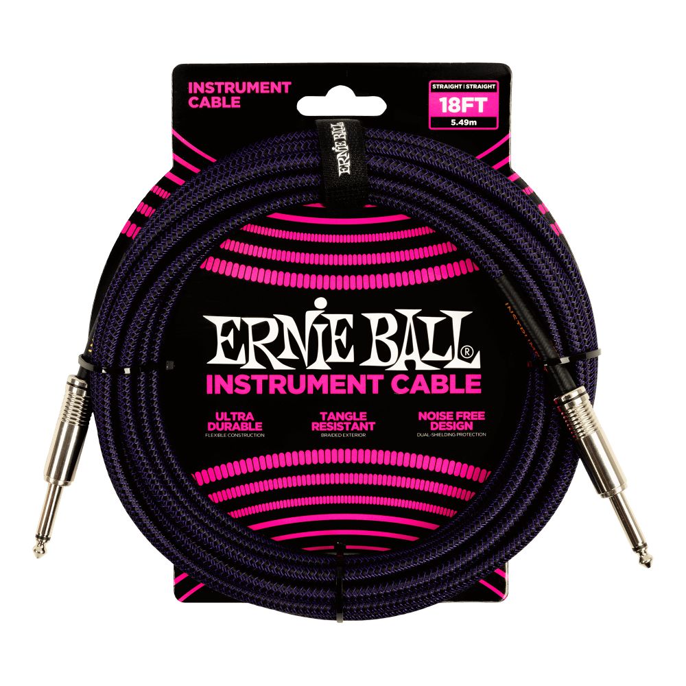 Dây Cáp Kết Nối Ernie Ball Braided Instrument Cable Straight To Straight - 18FT - Việt Music