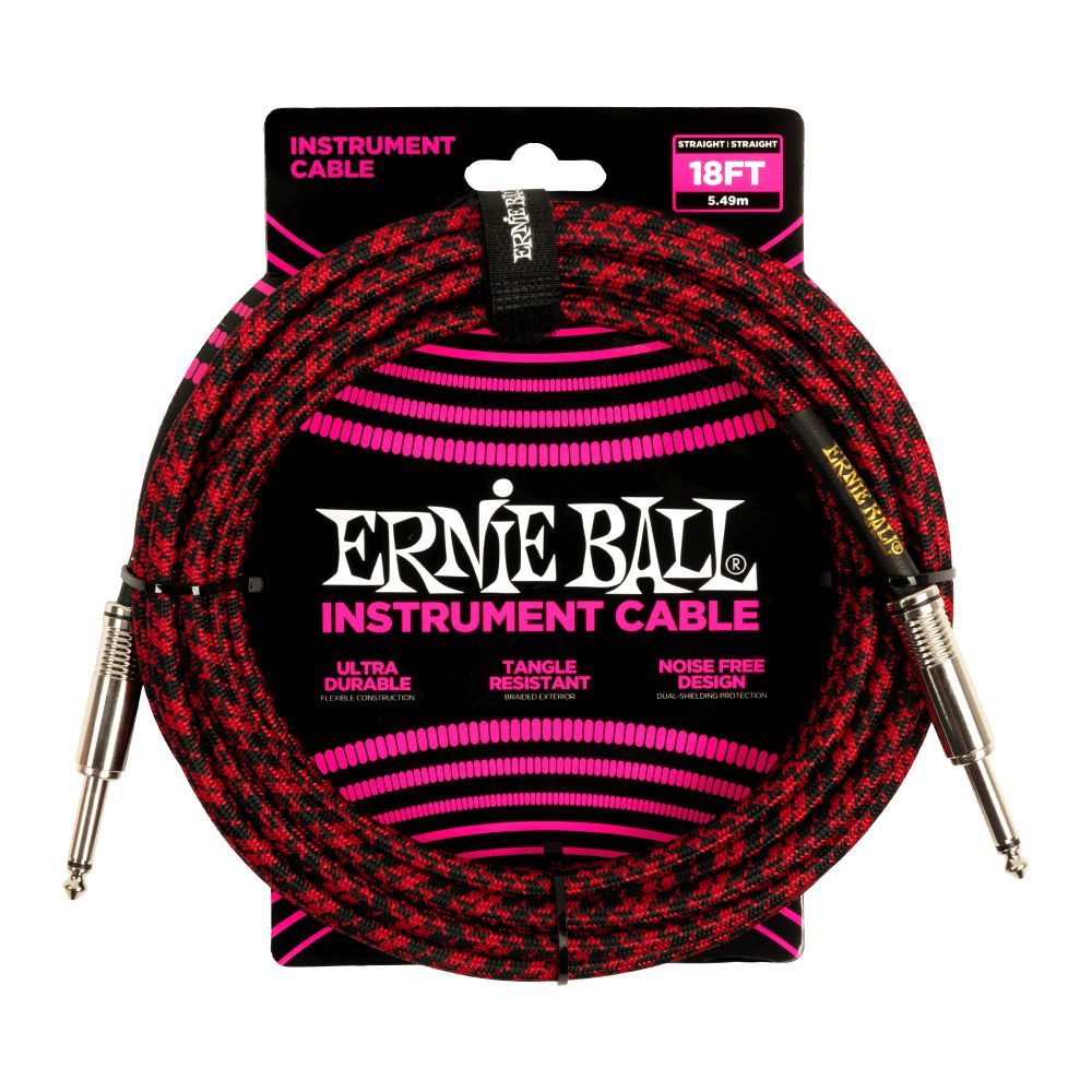 Dây Cáp Kết Nối Ernie Ball Braided Instrument Cable Straight To Straight - 18FT - Việt Music