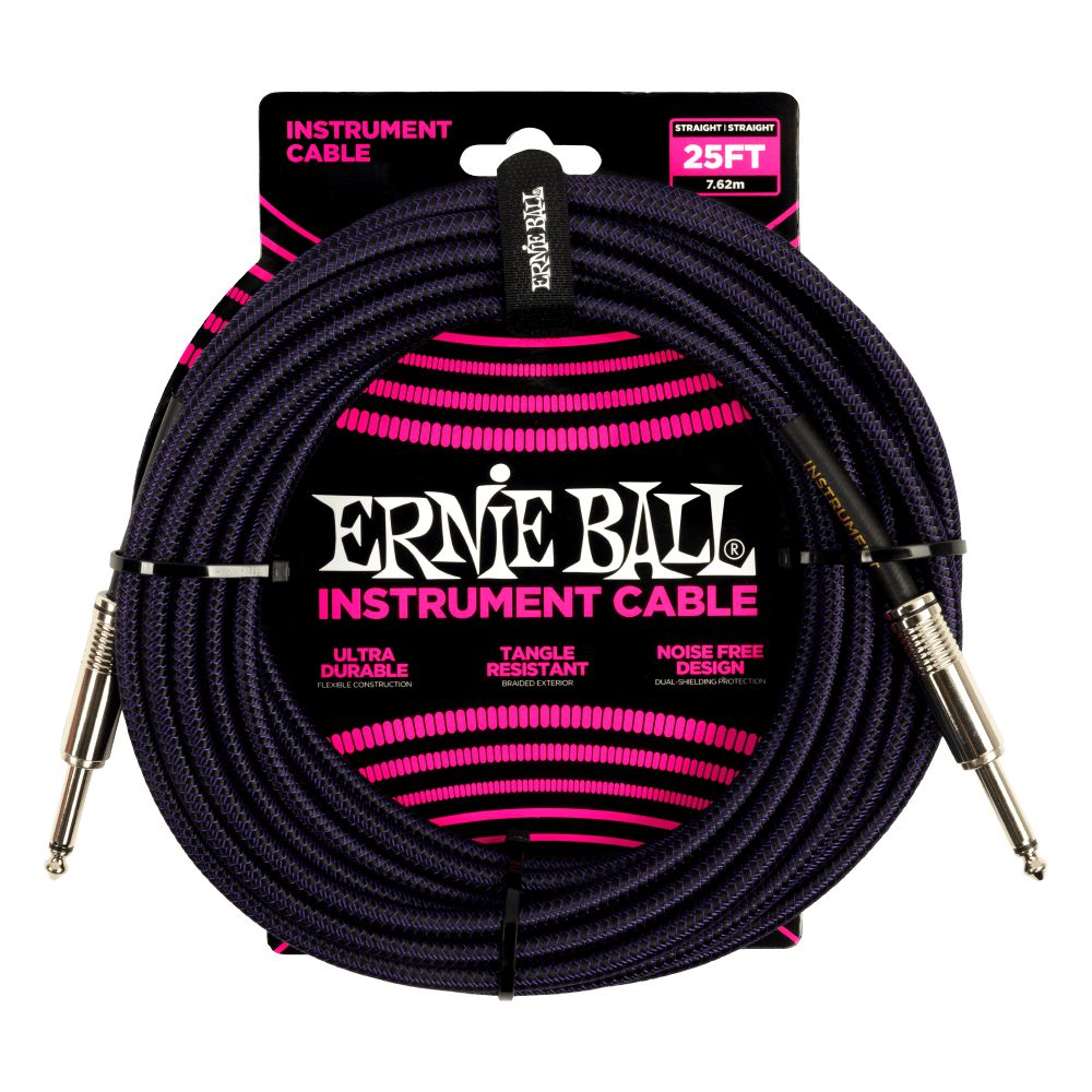 Dây Cáp Kết Nối Ernie Ball Braided Instrument Cable Straight To Straight - 25FT - Việt Music