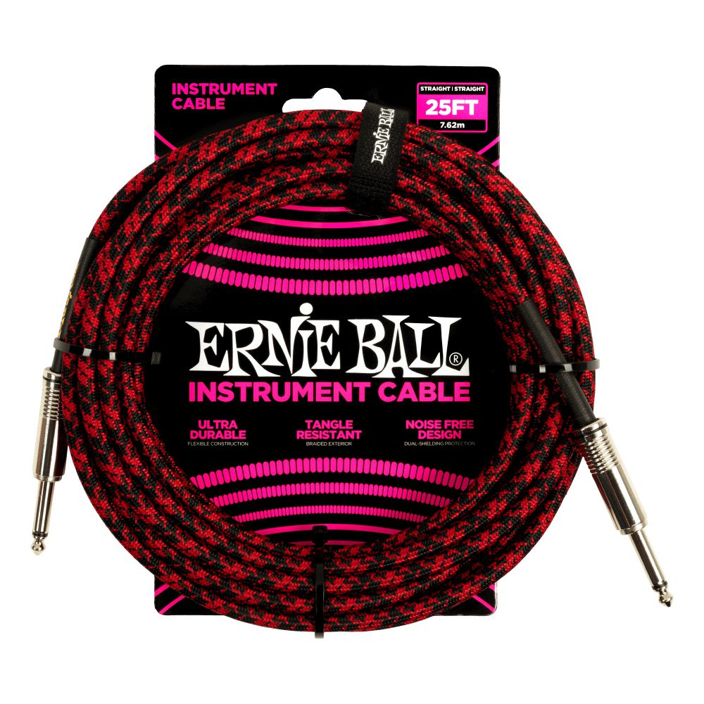 Dây Cáp Kết Nối Ernie Ball Braided Instrument Cable Straight To Straight - 25FT - Việt Music