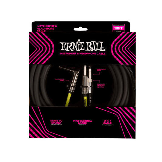 Dây Cáp Kết Nối Ernie Ball P06411 Instrument and Headphone Cable - 18FT - Việt Music