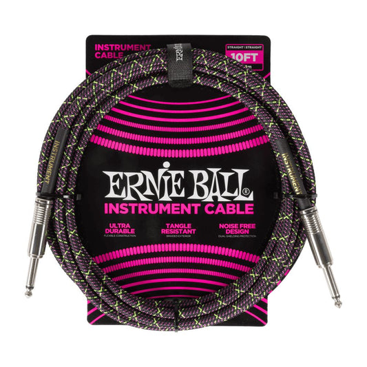 Dây Cáp Kết Nối Ernie Ball Braided Instrument Cable Straight To Straight - 10FT - Việt Music