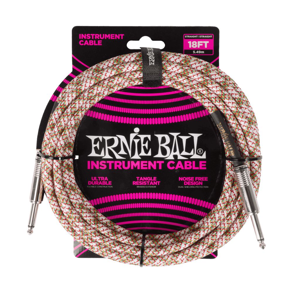 Dây Cáp Kết Nối Ernie Ball Braided Instrument Cable Straight To Straight - 18FT - Việt Music