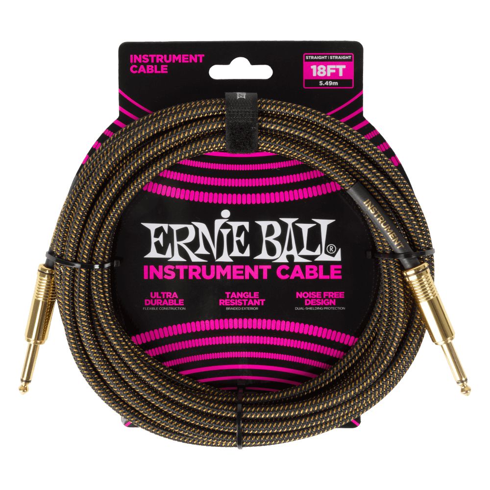 Dây Cáp Kết Nối Ernie Ball Braided Instrument Cable Straight To Straight - 18FT - Việt Music