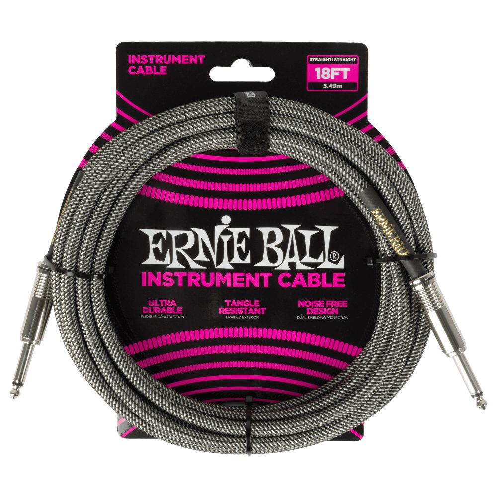 Dây Cáp Kết Nối Ernie Ball Braided Instrument Cable Straight To Straight - 18FT - Việt Music