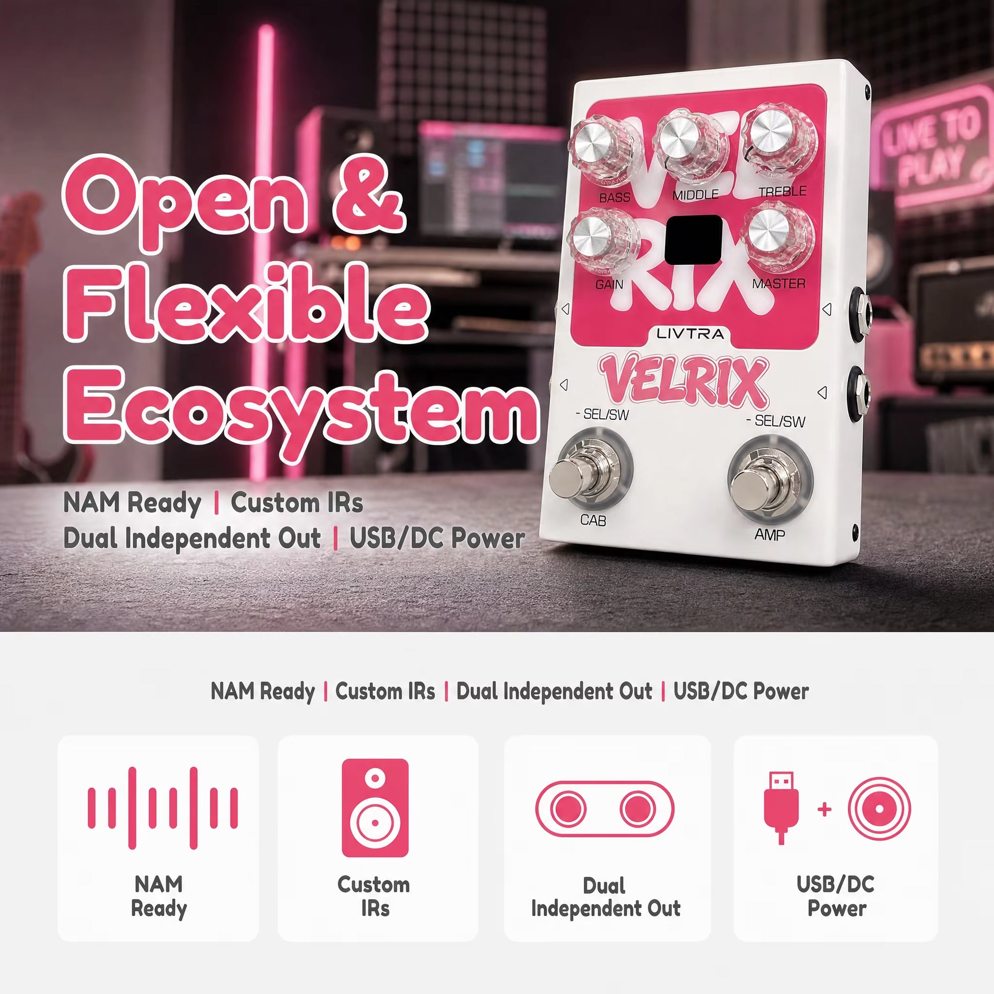 Pedal Guitar Livtra Velrix - AMP & IR Pedal - Việt Music