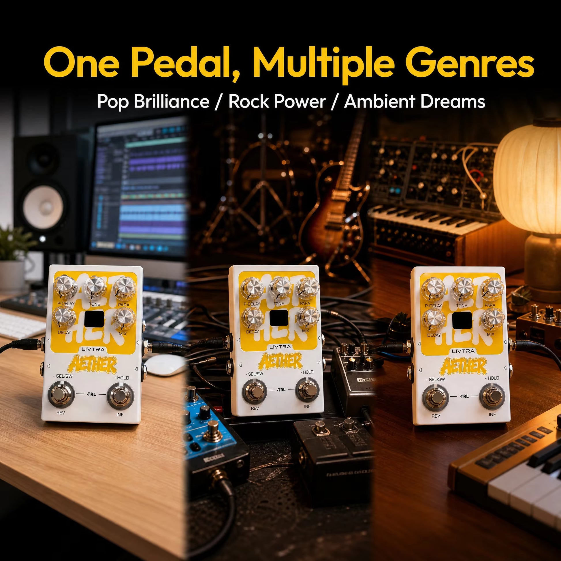 Pedal Guitar Livtra Aether - Stereo Reverb Pedal - Việt Music