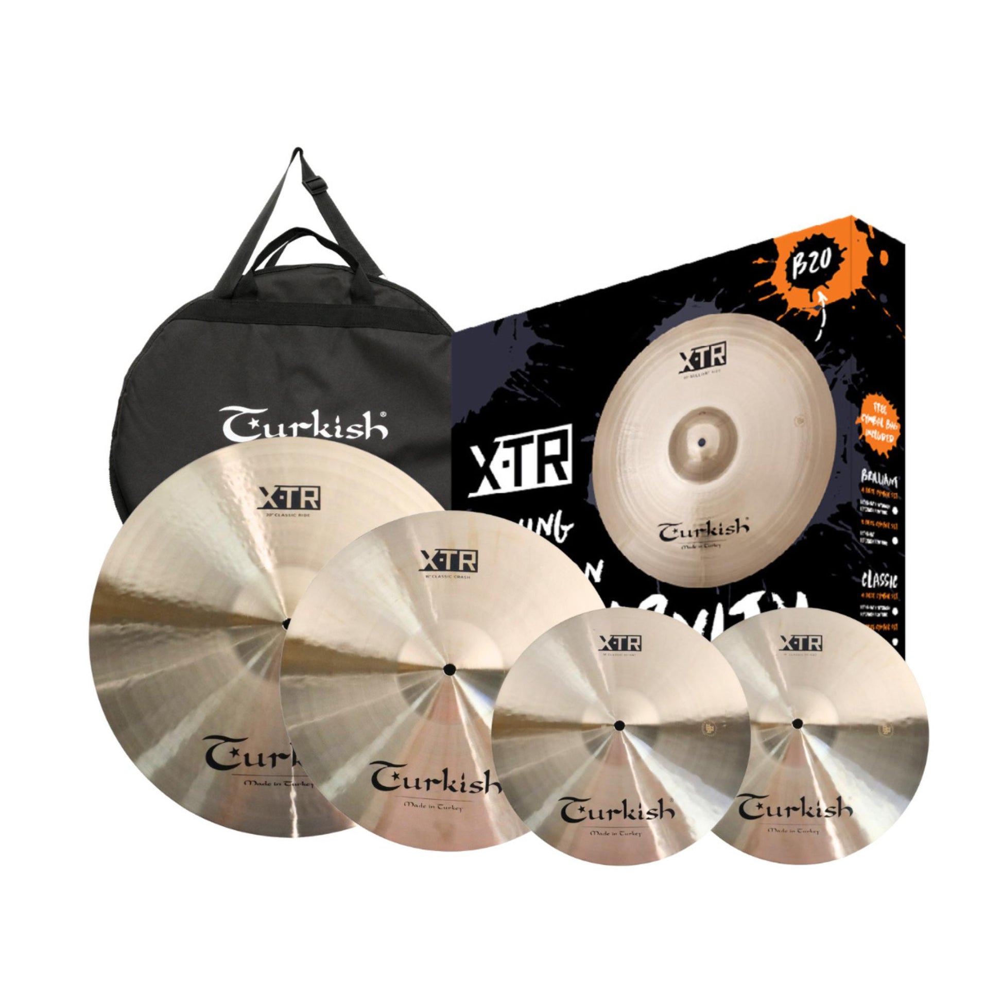 Bộ Cymbal Turkish XTR -C SET 2 Classic Cymbal Pack (14/16/20) - Việt Music