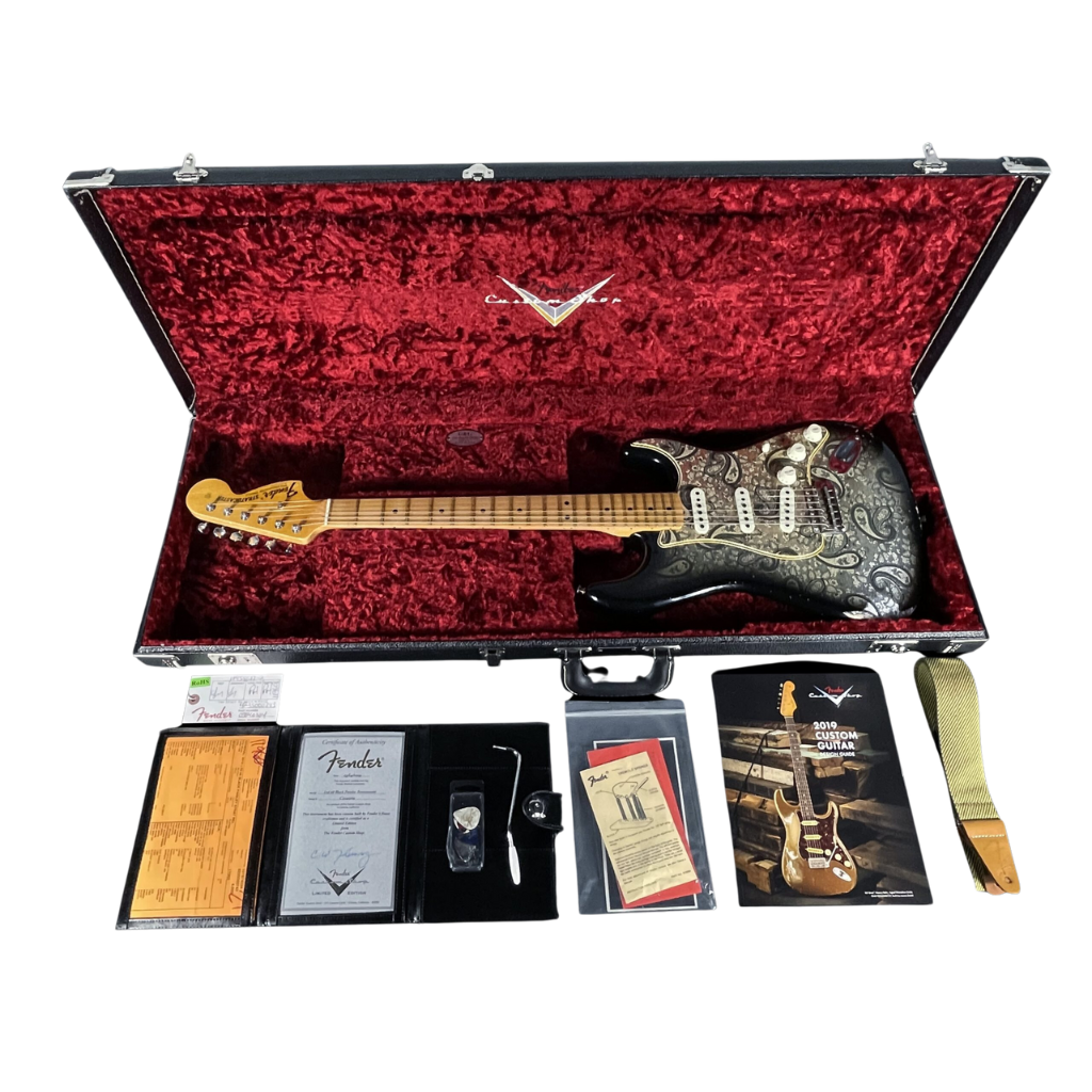 Đàn Guitar Điện Fender Custom Shop 2018 Limited 1968 Stratocaster Relic SSS, Maple Fingerboard, Black Paisley