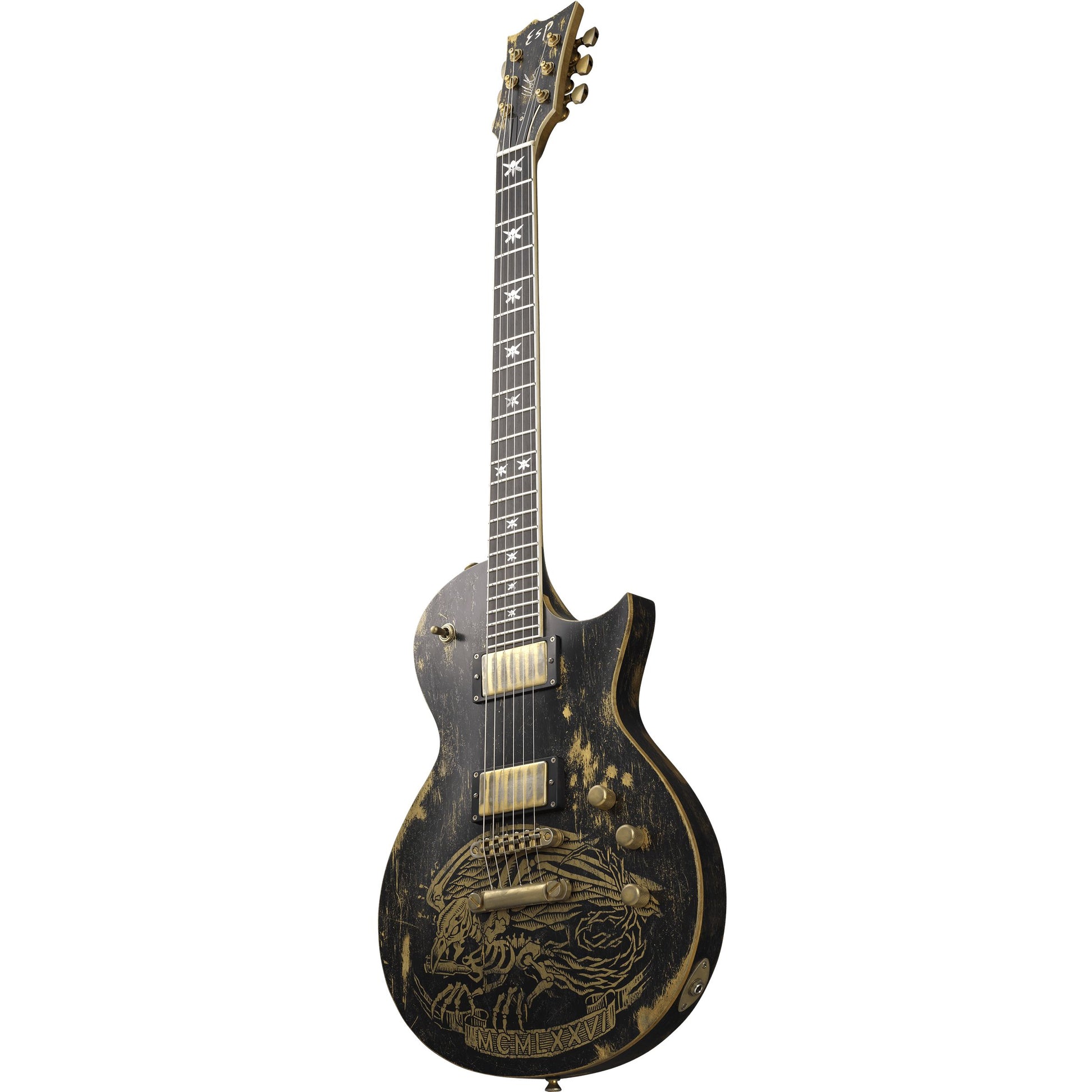 Đàn Guitar Điện ESP Will Adler Warbird Distressed HH, Ebony Fingerboard, Distressed Black - Việt Music