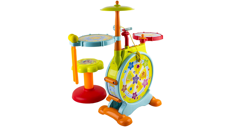 WolVol Electric Big Toy Drum Set for Kids