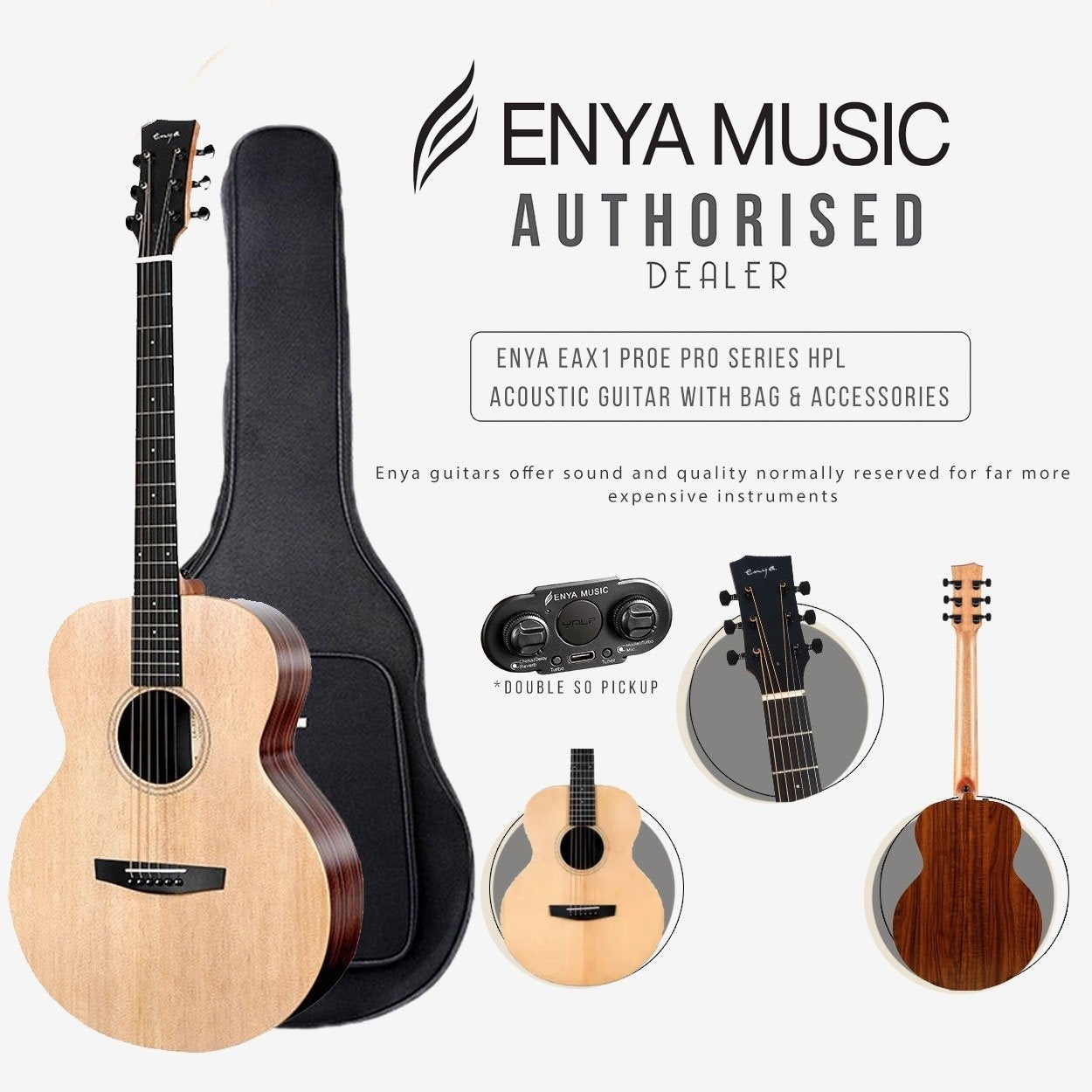 Đàn Guitar Acoustic Enya EM-X1 Pro EQ - Việt Music