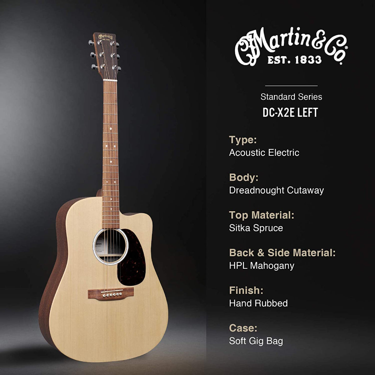 Đàn Guitar Martin X Series DC-X2E Mahogany Acoustic w/Fishman w/Bag - Việt Music