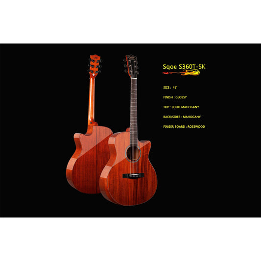 Đàn Guitar Acoustic Sqoe S360T-SK EQ - Việt Music